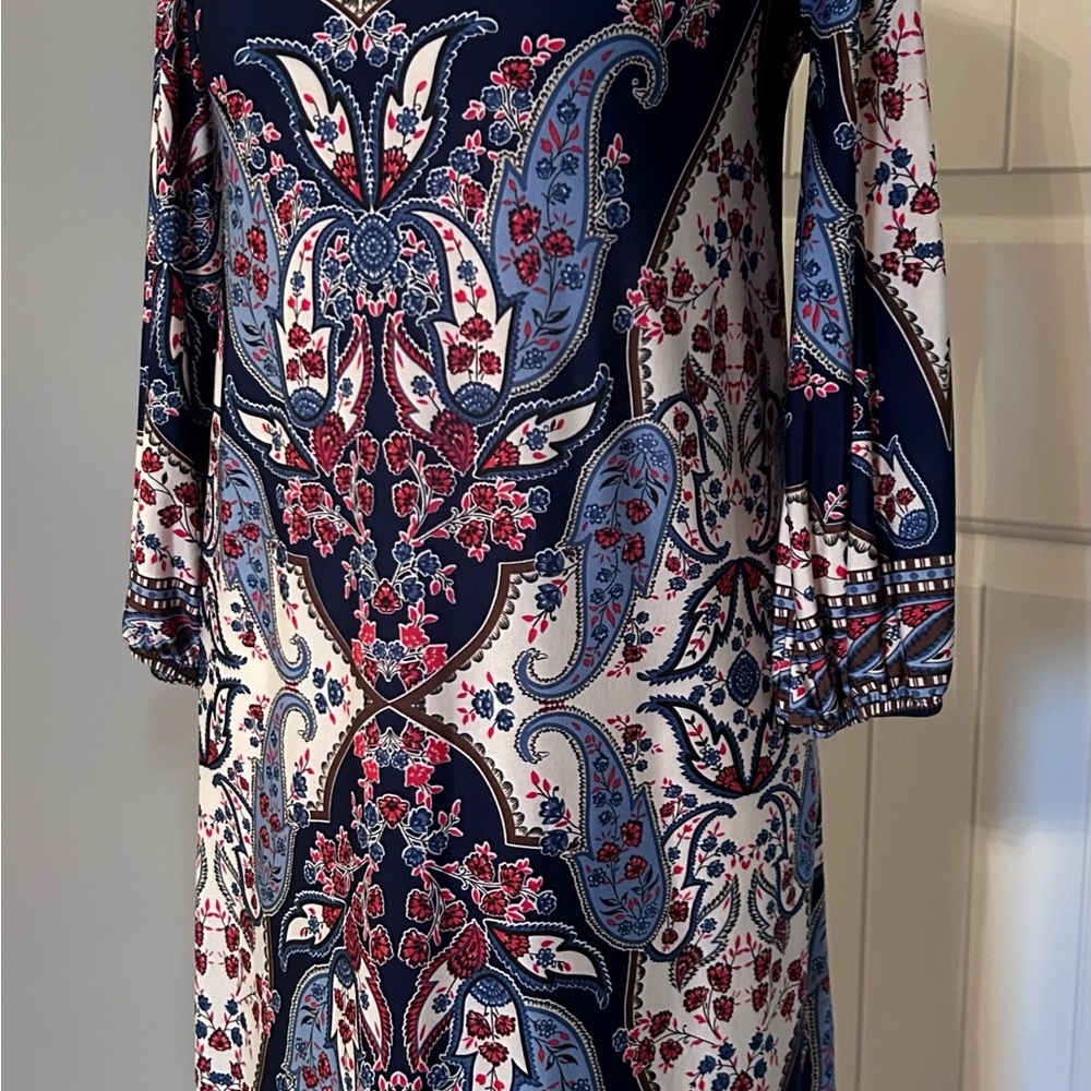 Chic Paisley 3/4 Sleeve Dress Small - Picture 4 of 12